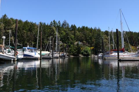 Otter Bay Marina Pender Island, BC boats in slots