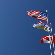 Otter Bay Marina Pender Island, BC flags