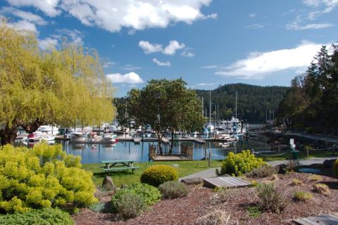 Otter Bay Marina Pender Island, BC from the grounds